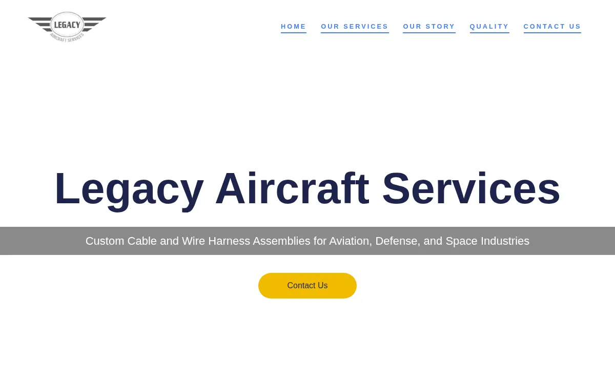 Homepage of Legacy Aircraft Services, INC