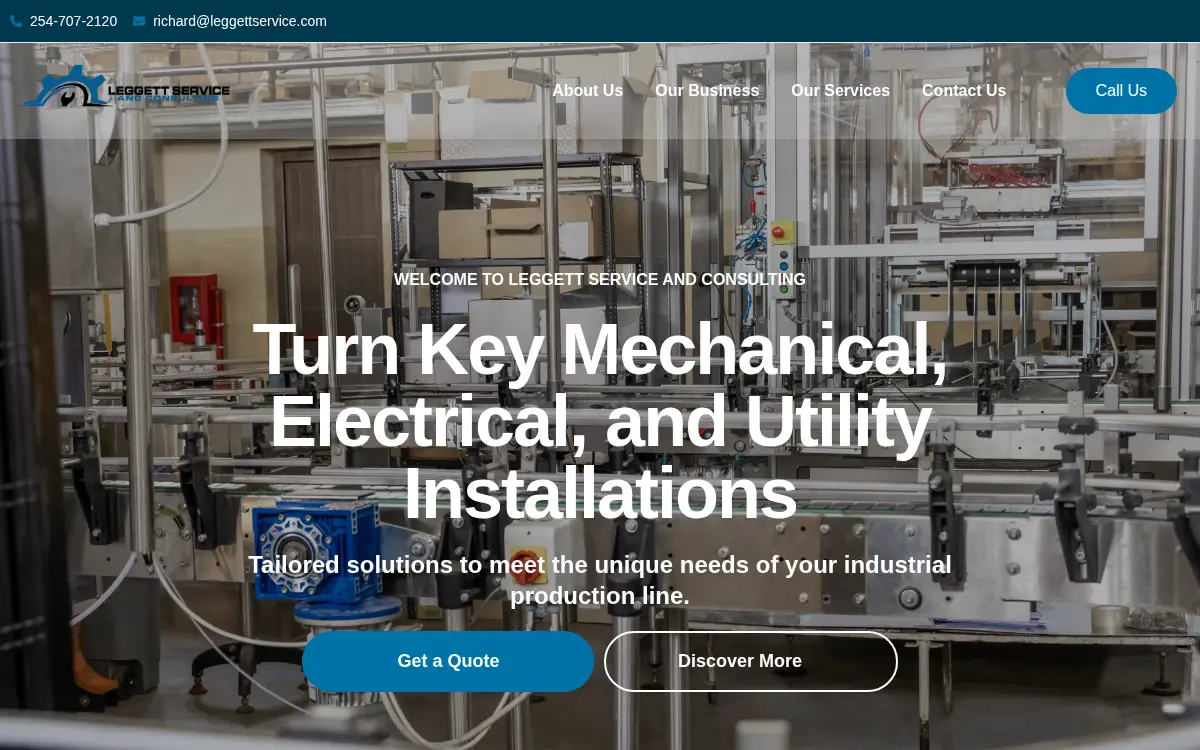 Homepage of Leggett Service & Consulting LLC