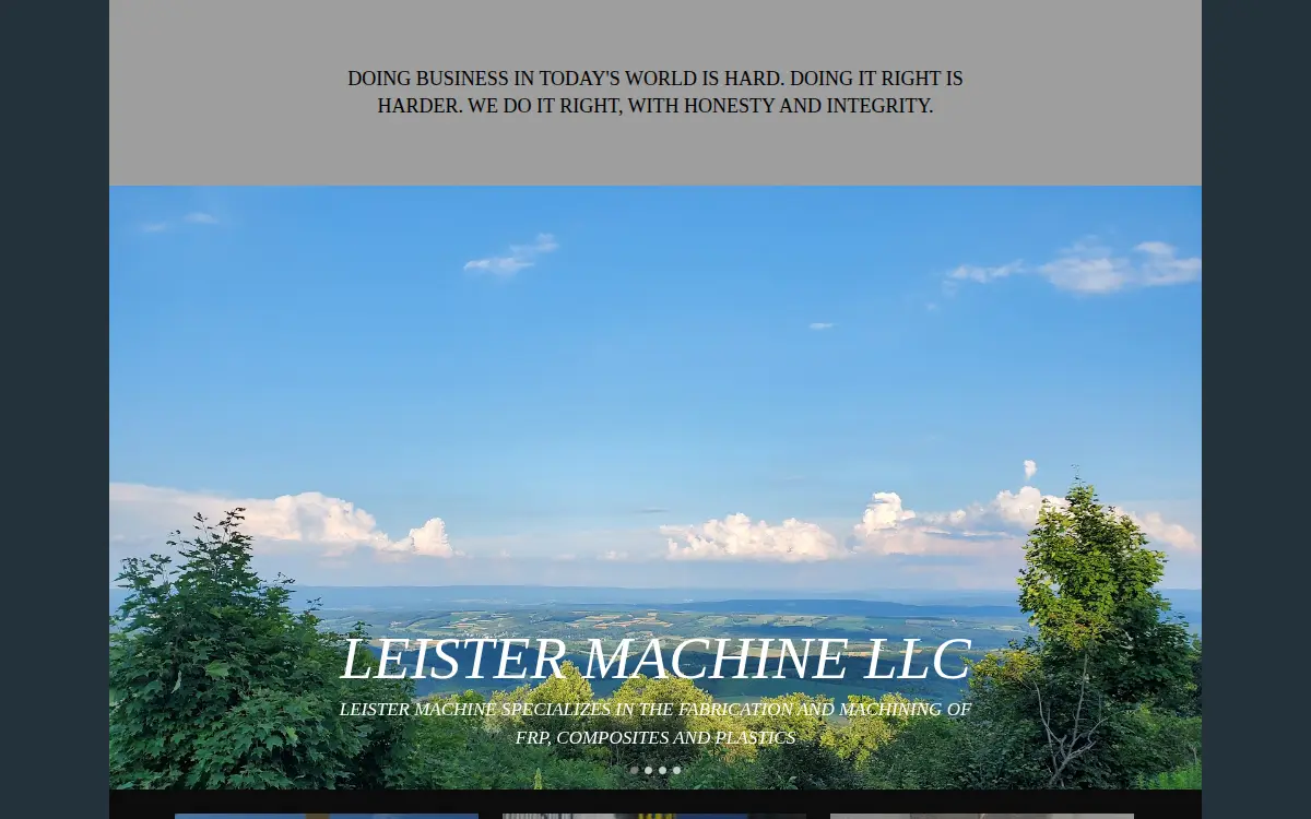 Homepage of Leister Machine LLC