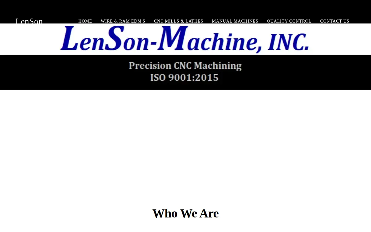 Homepage of Lenson Machine INC
