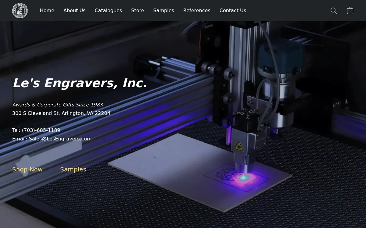 Homepage of Le's Engravers, INC.