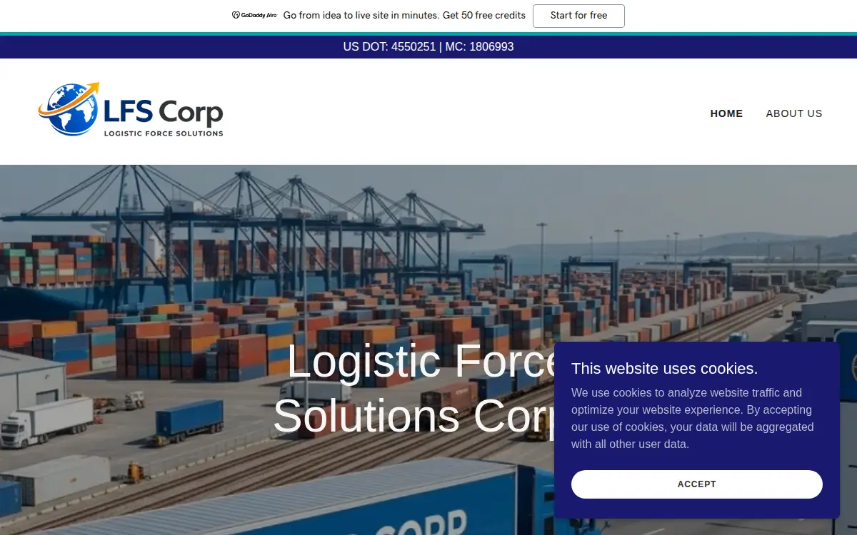 Homepage of Logistic Force Solutions CORP