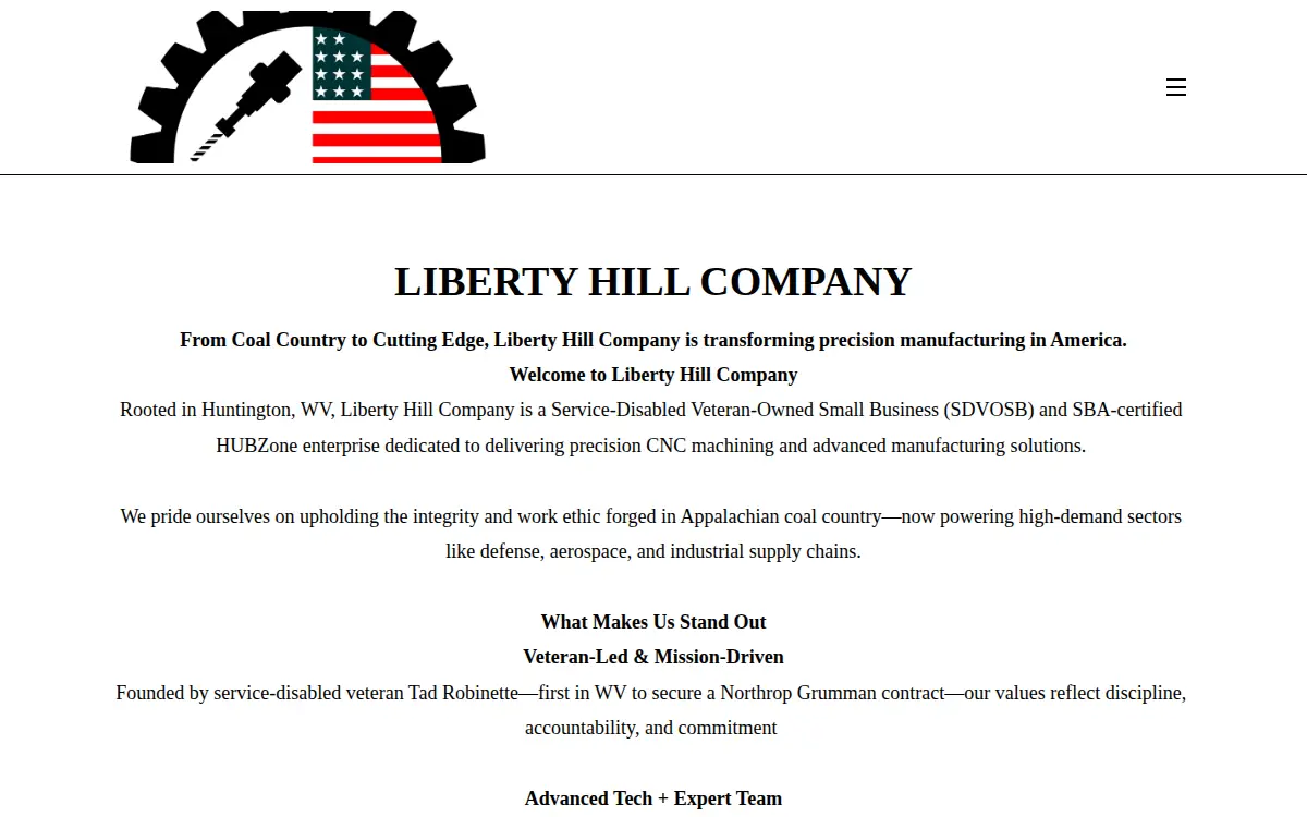 Homepage of Liberty Hill Company