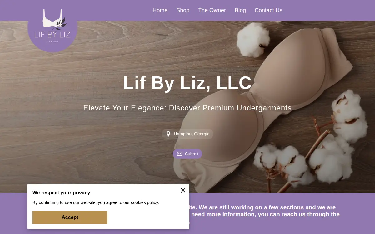Homepage of Lif By Liz, LLC
