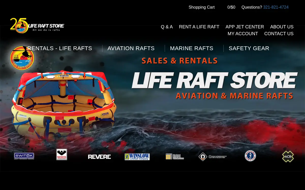 Homepage of Life Raft Store LLC