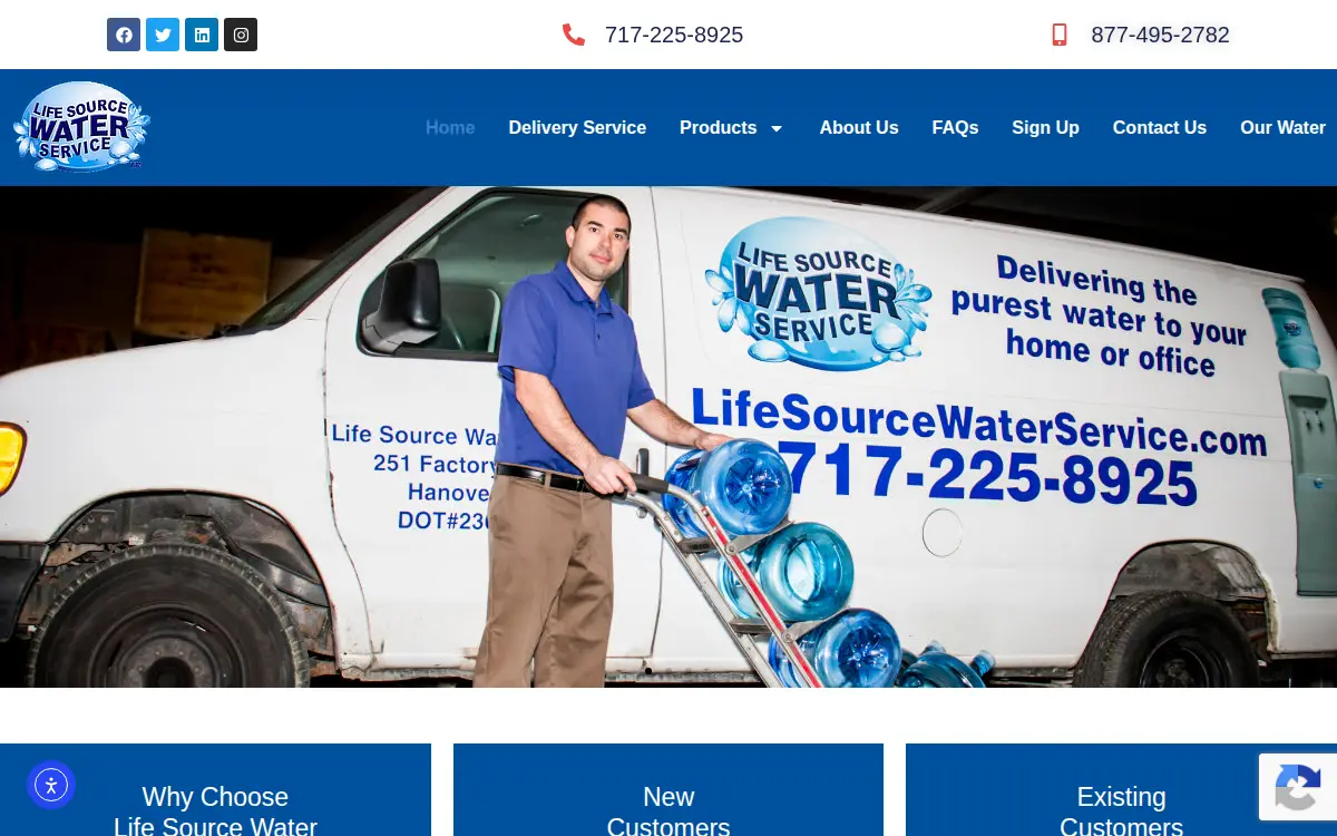 Homepage of Life Source Water Service LLC