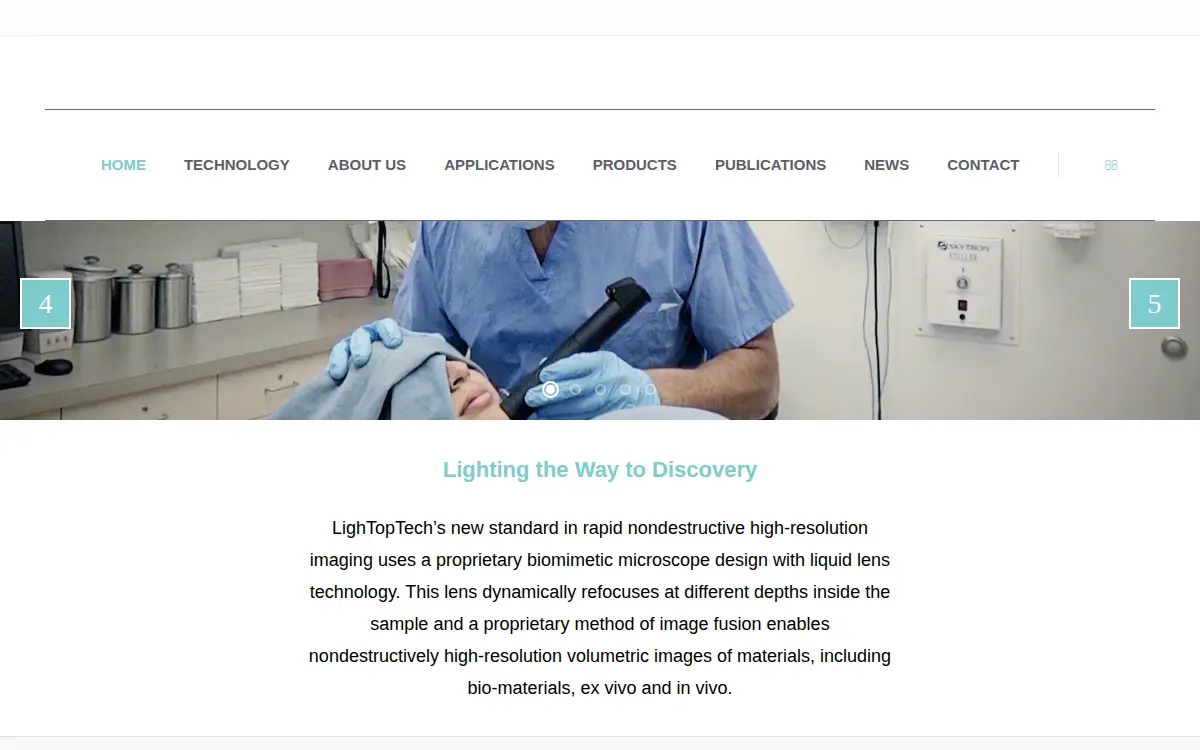 Homepage of Lightoptech CORP.