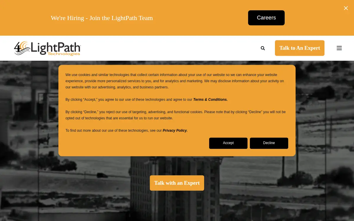 Homepage of Isp Optics Corporation