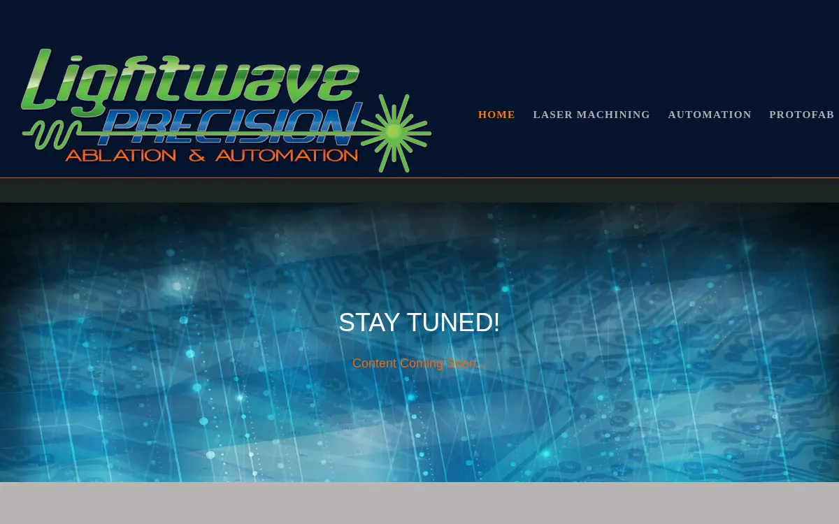 Homepage of Lightwave Precision, LLC