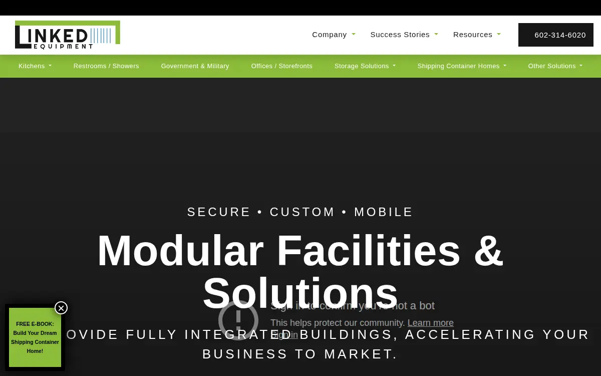 Homepage of Linked Equipment LLC