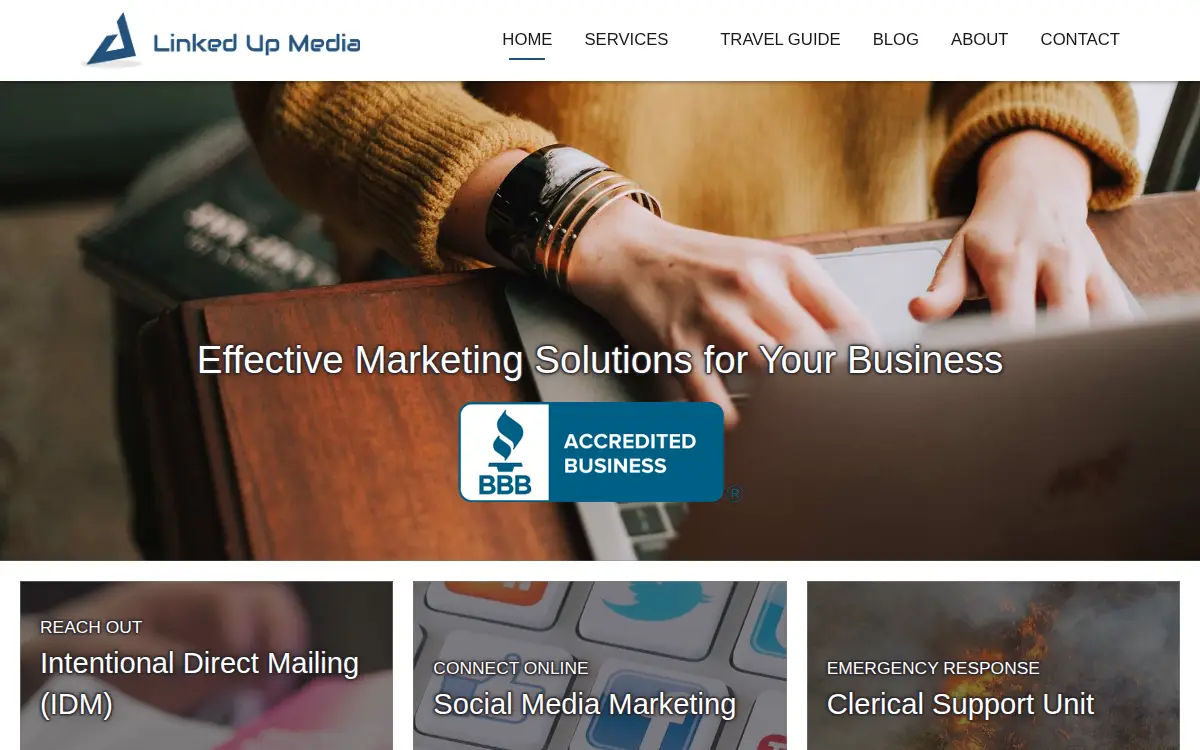 Homepage of Linked Up Media INC.