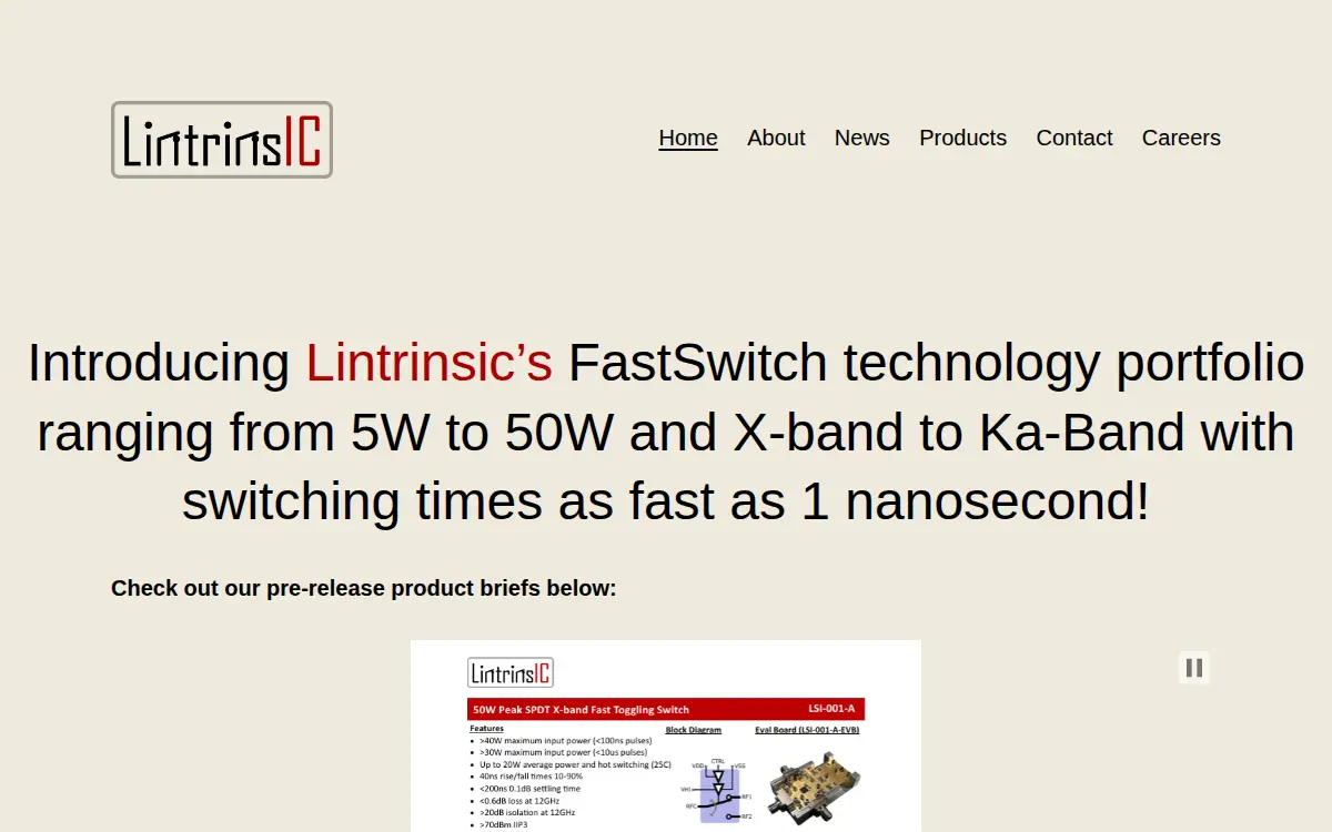 Homepage of Lintrinsic Semiconductors INC.