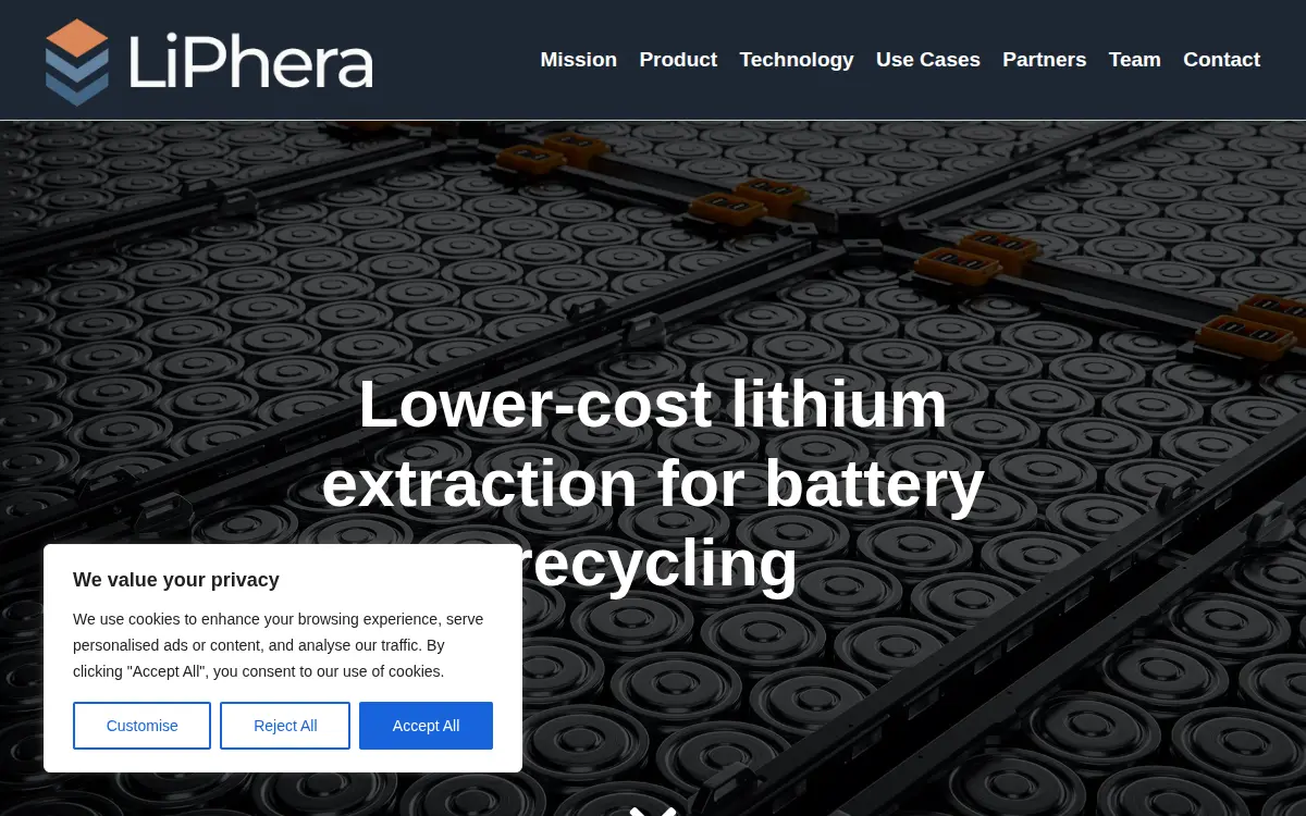 Homepage of Liphera, INC.