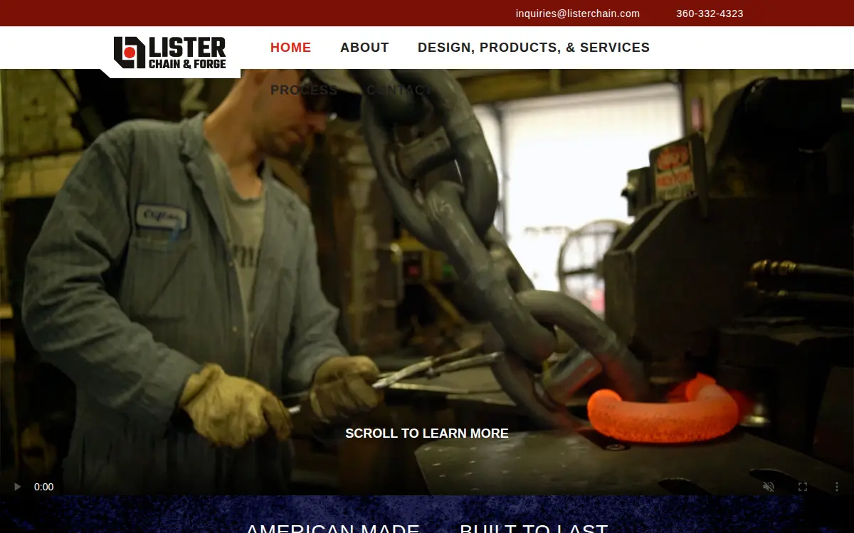Homepage of Lister Chain & Forge INC