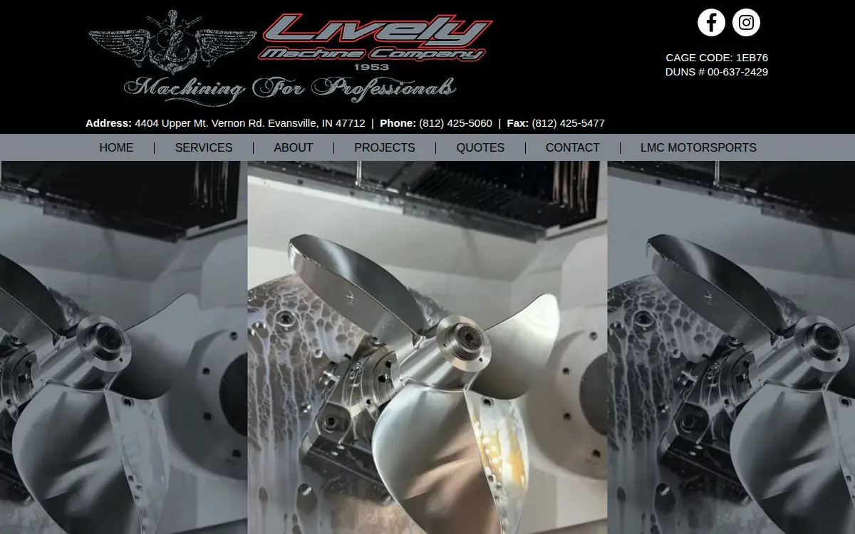 Homepage of Lively Machine Company INC.