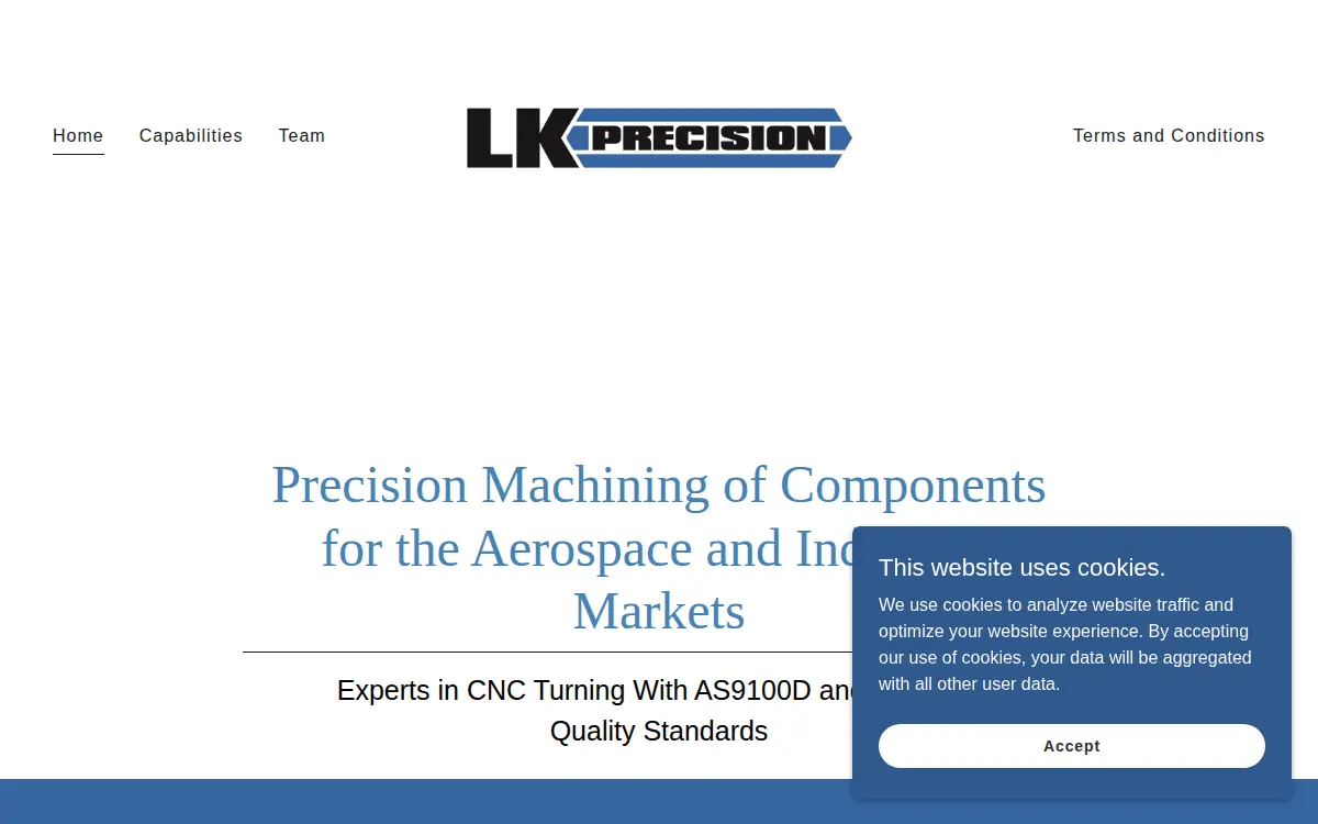 Homepage of Lk Precision LLC