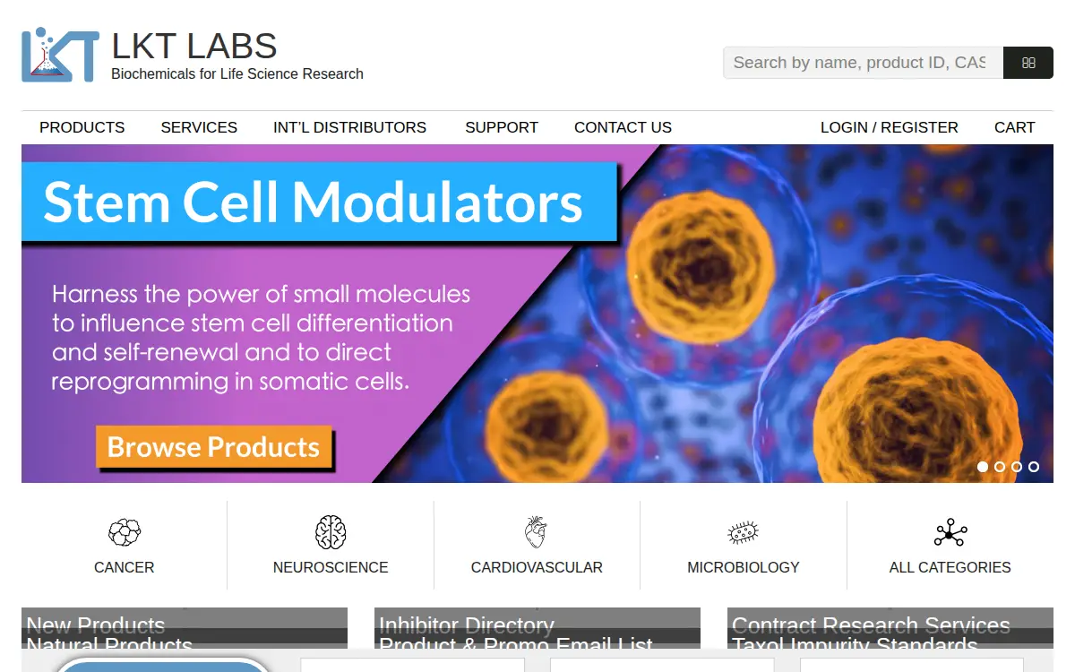 Homepage of Lkt Laboratories, INC.