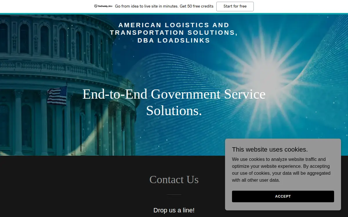 Homepage of American Logistics and Transportation Solutions, LLC