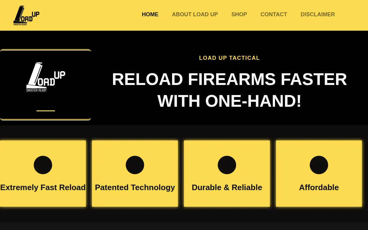 Homepage of Load Up Tactical