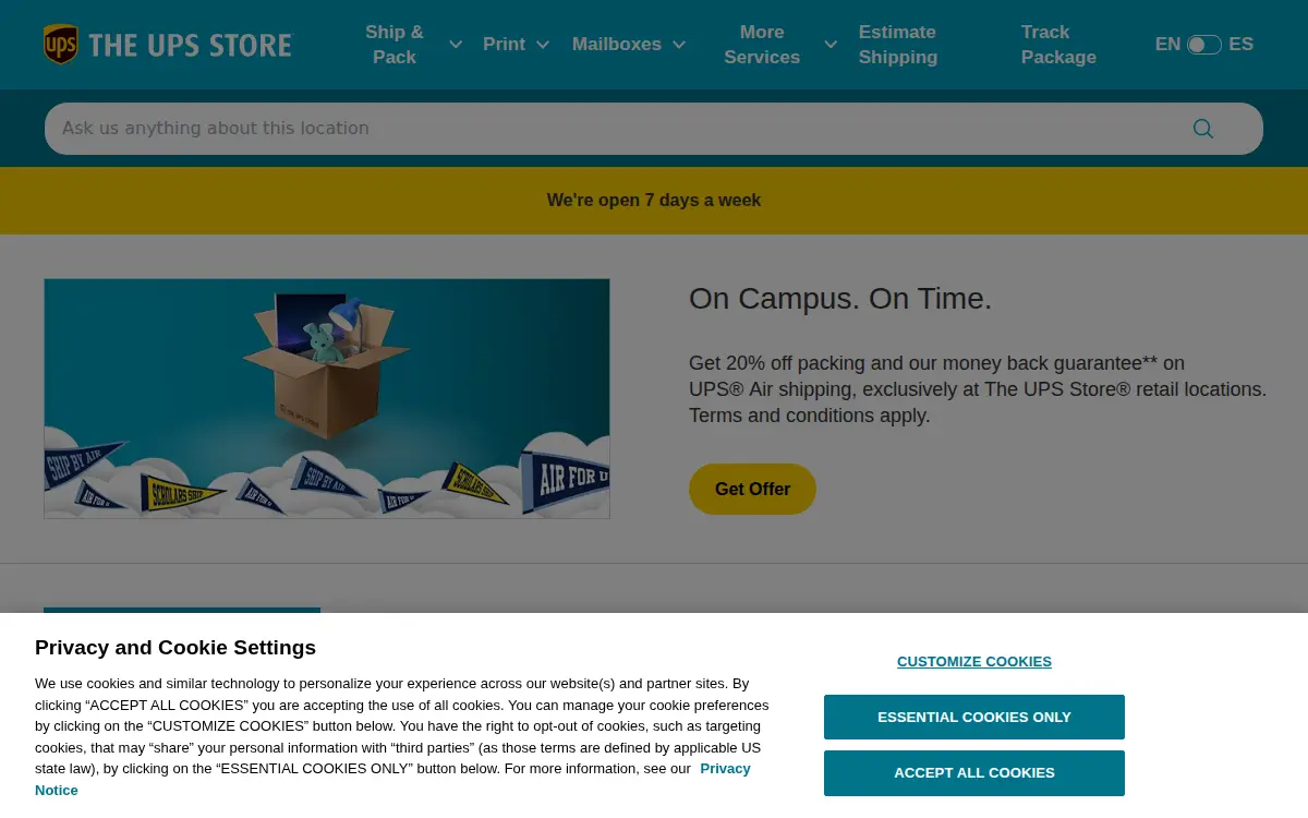 Homepage of Harf Express Logistics, LLC