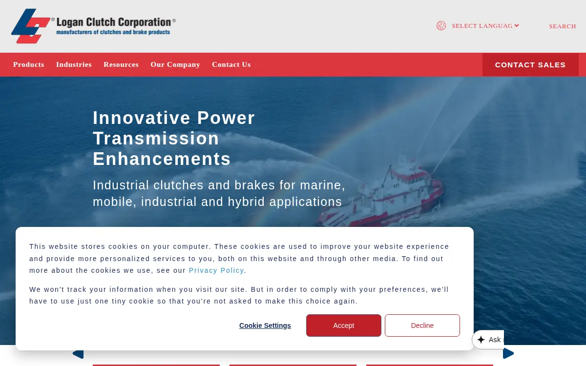 Homepage of Logan Clutch CORP