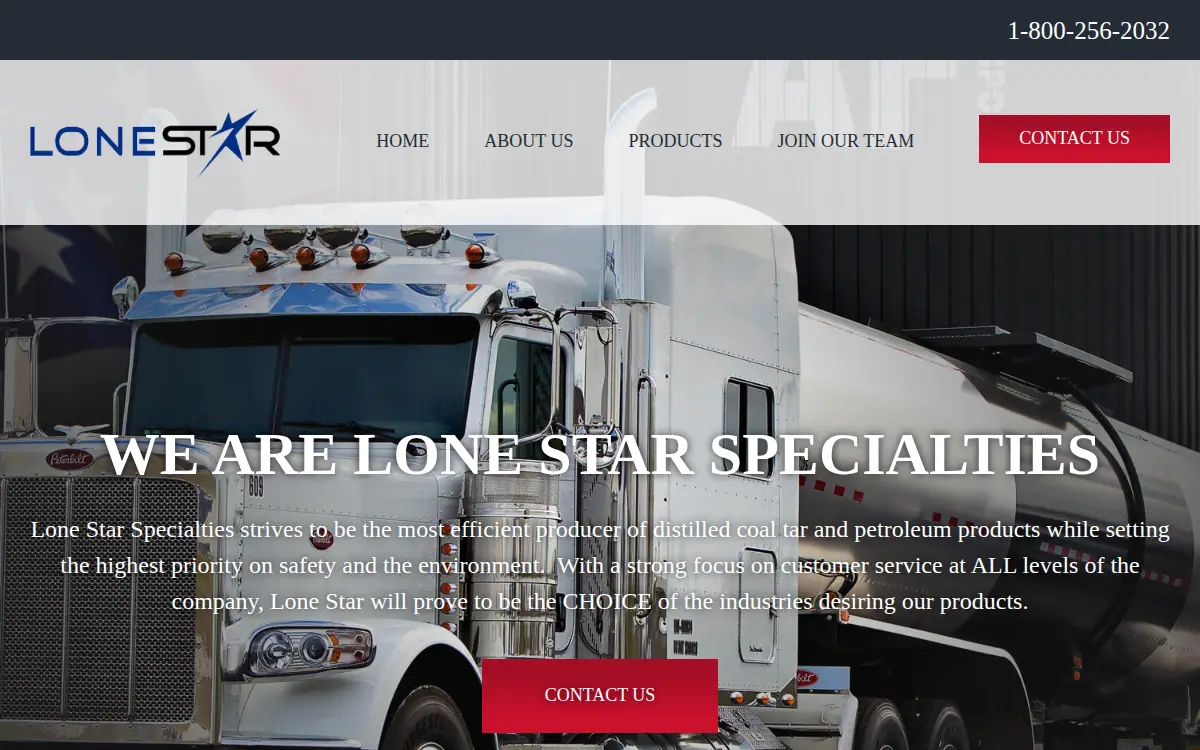 Homepage of Lone Star Specialty Products, LLC