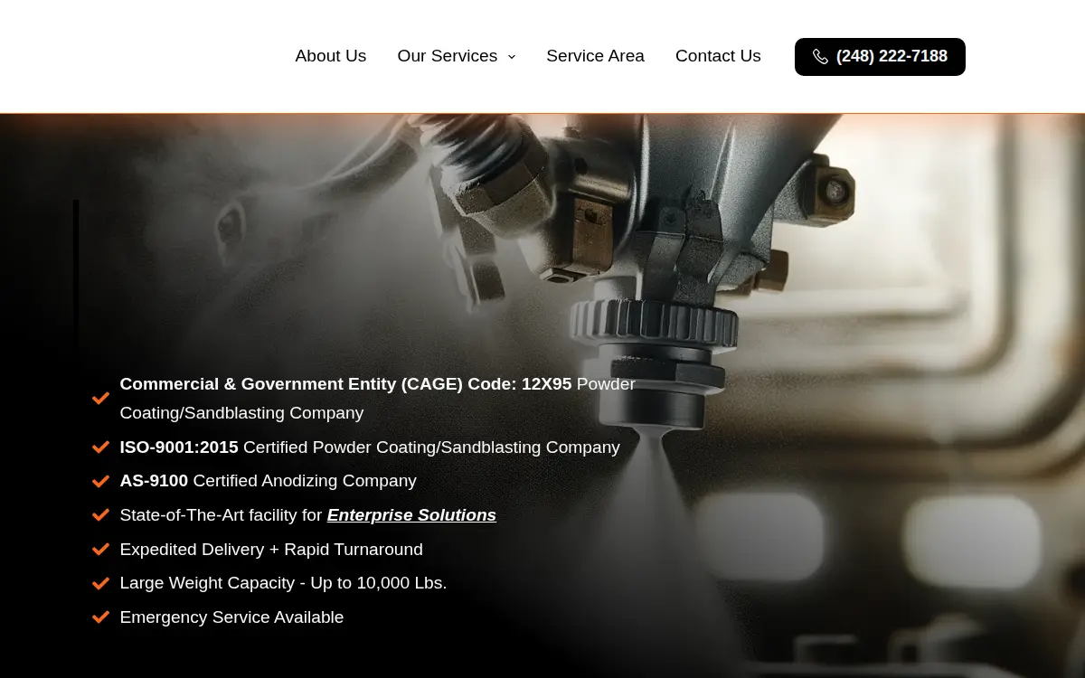 Homepage of Liberty Bell Powder Coating LLC