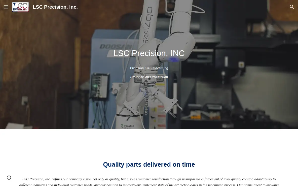 Homepage of L S C Precision INC