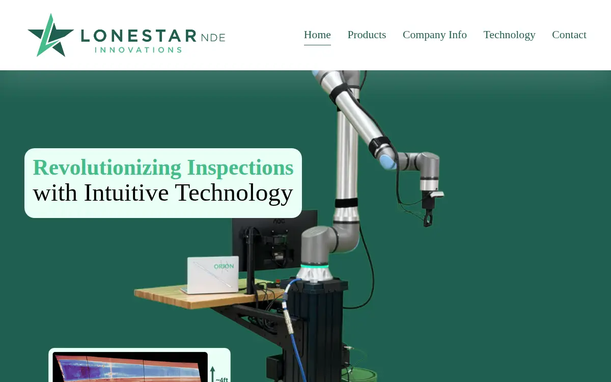 Homepage of Lonestar Nde Innovations, LLC