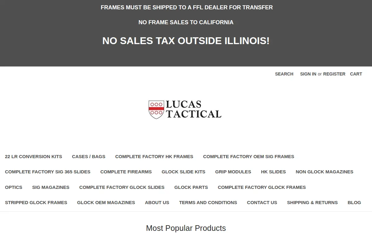 Homepage of Lucas Tactical LLC
