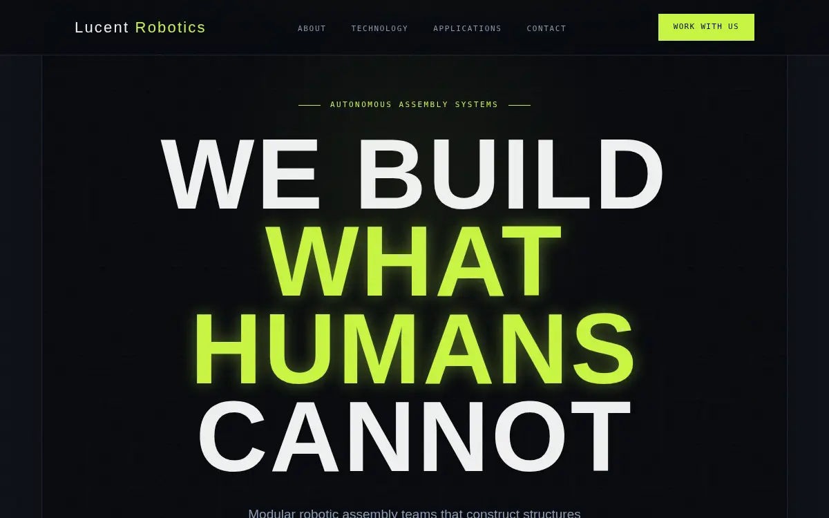 Homepage of Lucent Robotics LLC