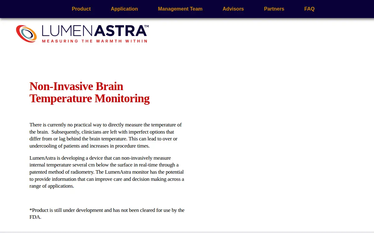 Homepage of Lumenastra, INC.