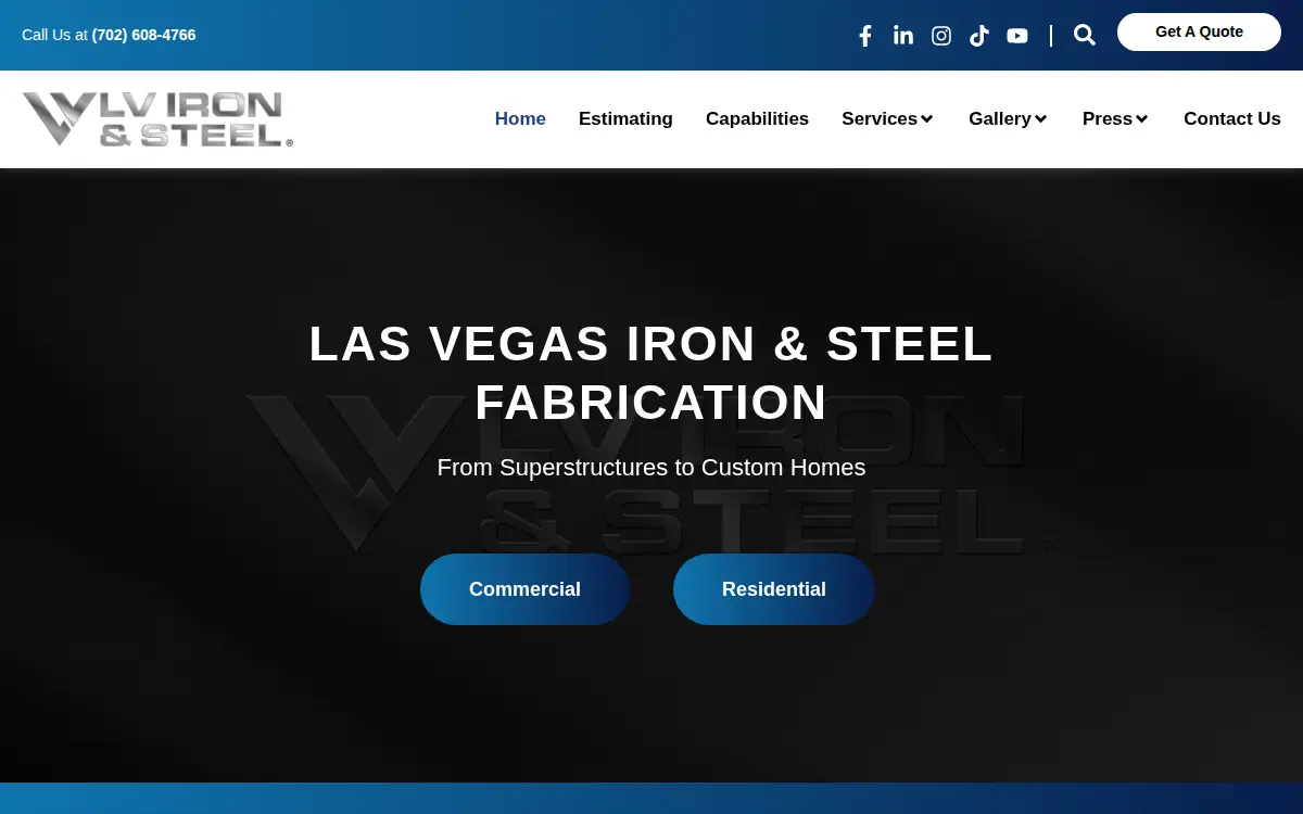 Homepage of Las Vegas Wrought Iron & Steel, INC.