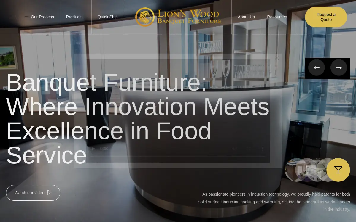 Homepage of Lion's Wood Banquet Furniture, LLC