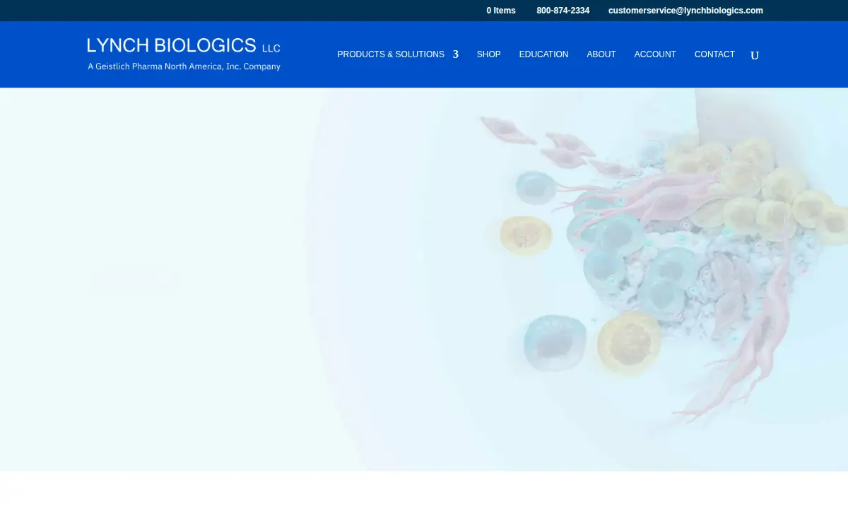 Homepage of Lynch Biologics, LLC