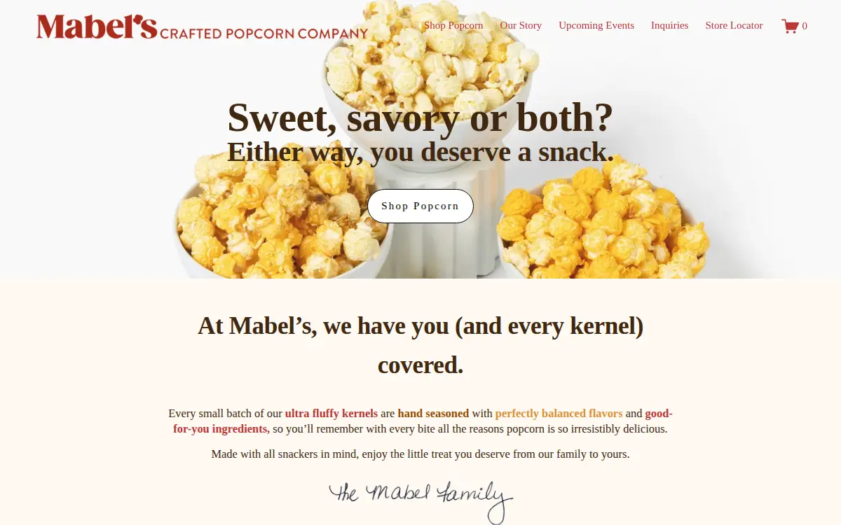 Homepage of Mabel LLC
