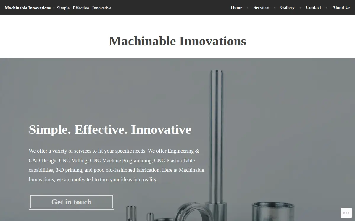 Homepage of Machinable Innovations LLC
