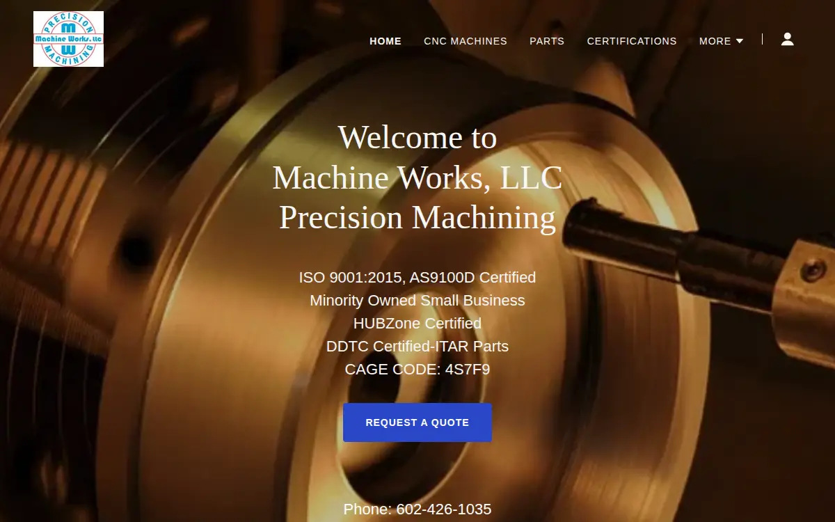 Homepage of Machine Works, L.l.c.