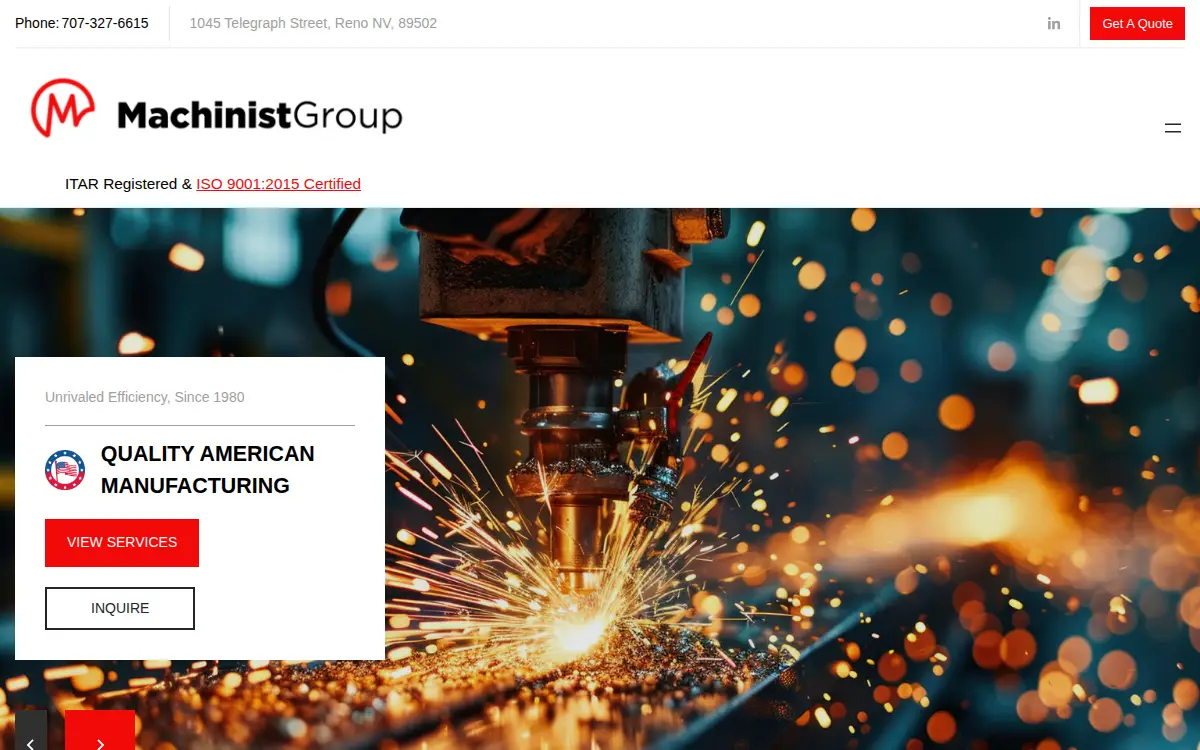Homepage of Machinist Group LLC