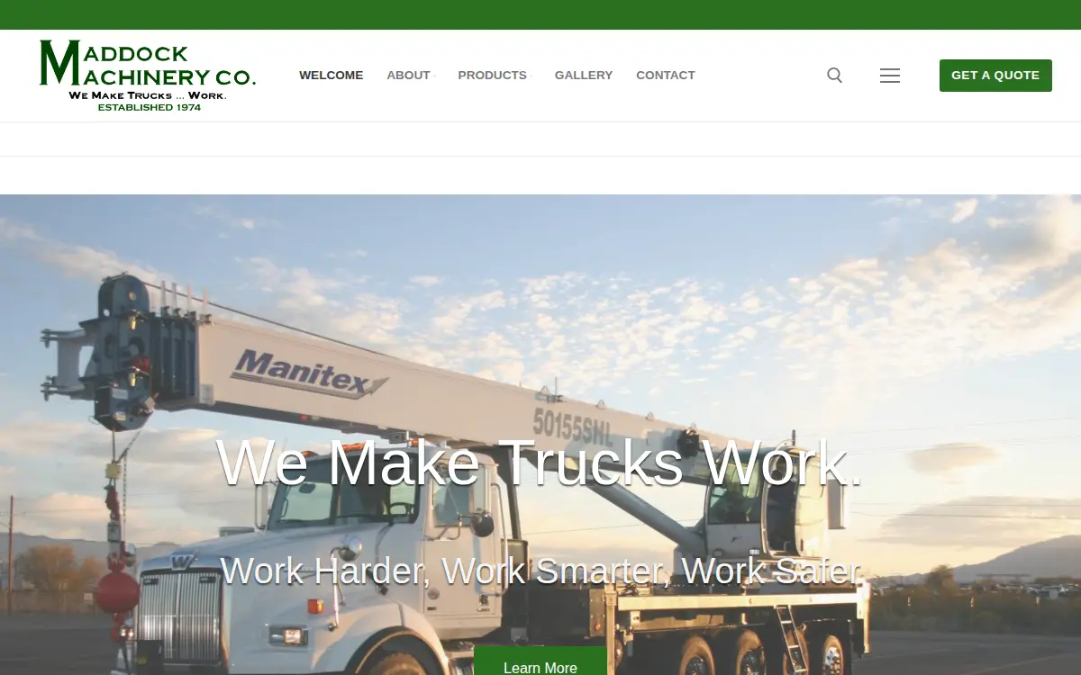 Homepage of Maddock Machinery CORP