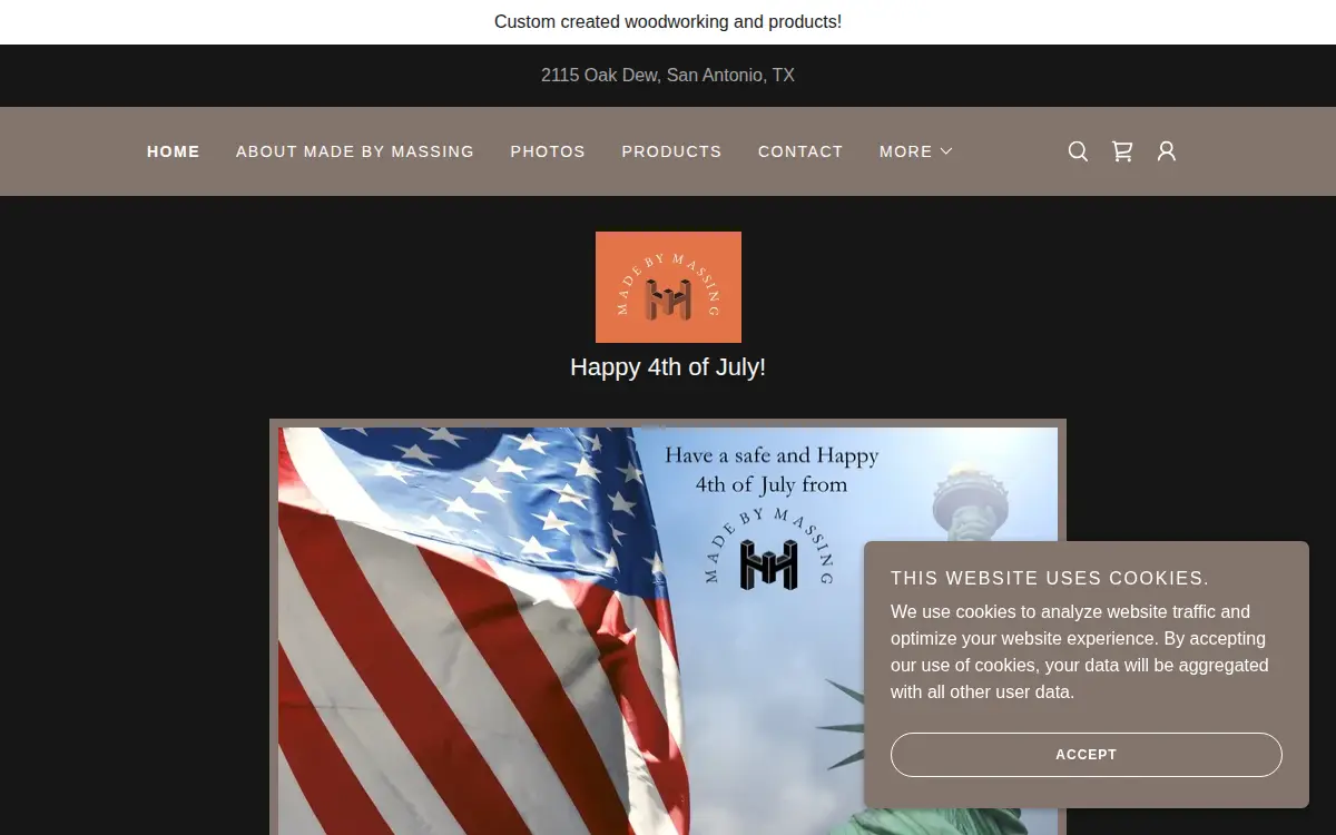 Homepage of Made By Massing, LLC
