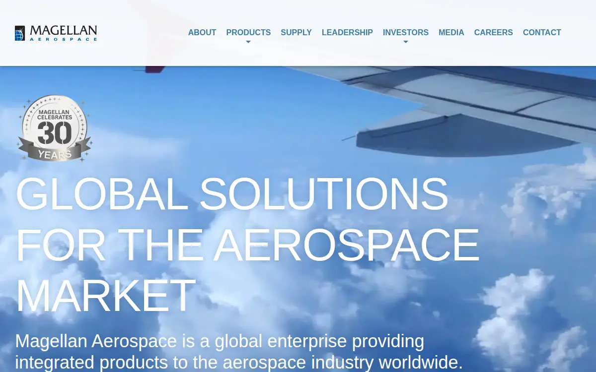 Homepage of Magellan Aerospace Processing Long Island INC