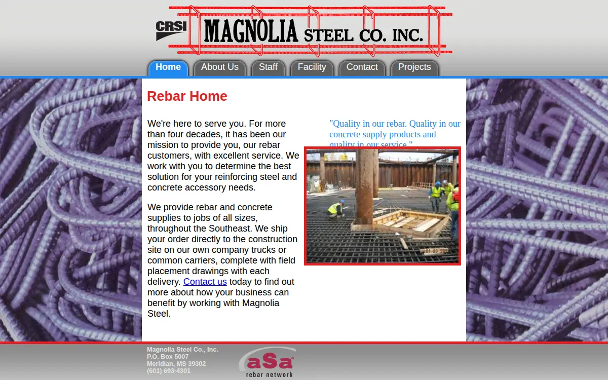Homepage of Magnolia Steel CO INC