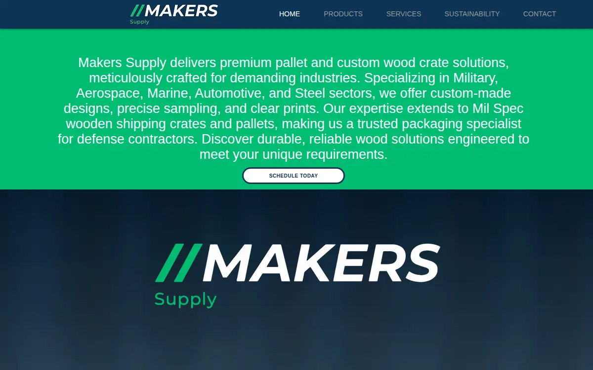 Homepage of Makers Supply LLC