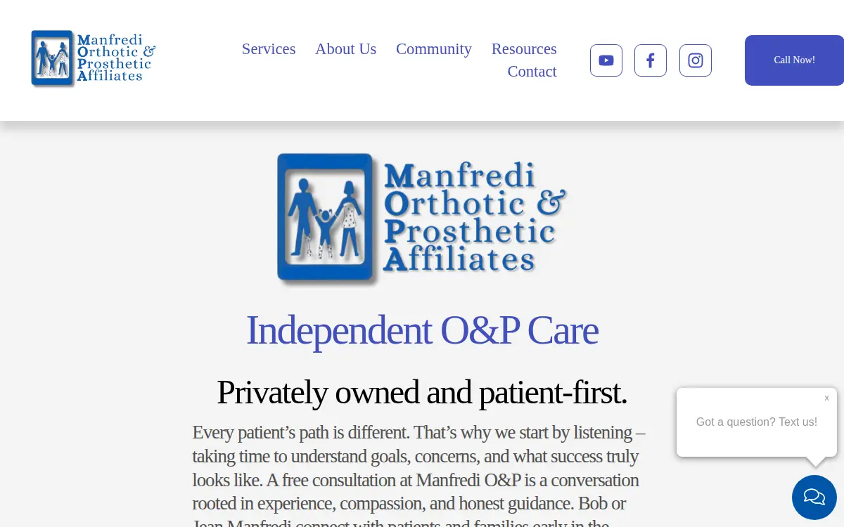 Homepage of Manfredi Surgical & Orthopedic Co., INC.
