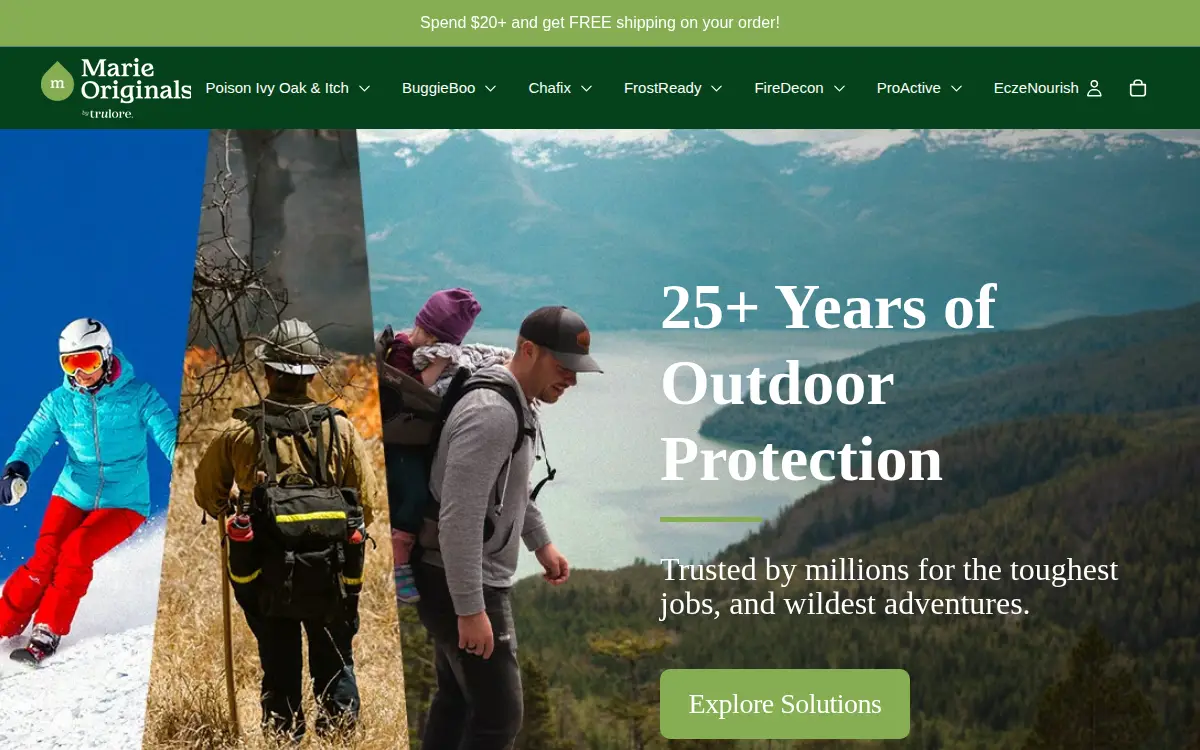 Homepage of Marie's Original Formulas LLC