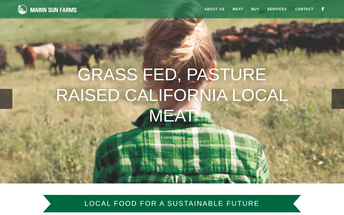 Homepage of Marin Sun Farms, INC.