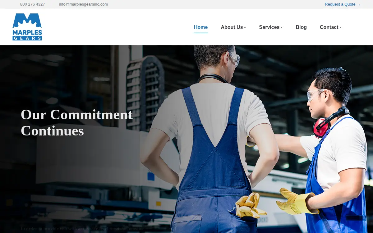 Homepage of Marples Gears, INC.