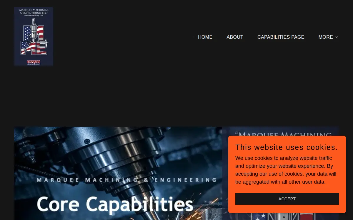 Homepage of Marquee Machining & Engineering LLC