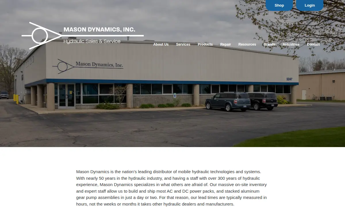 Homepage of Mason Dynamics, INC.